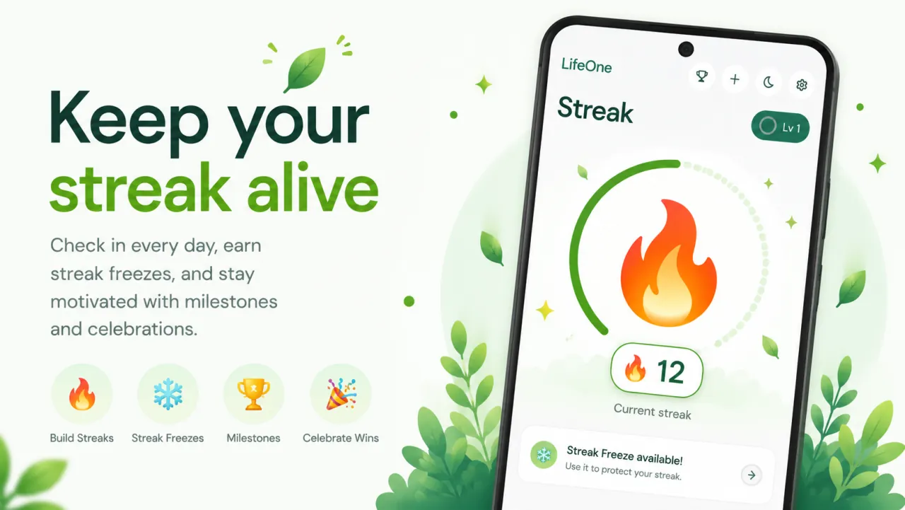 LifeOne habit streaks