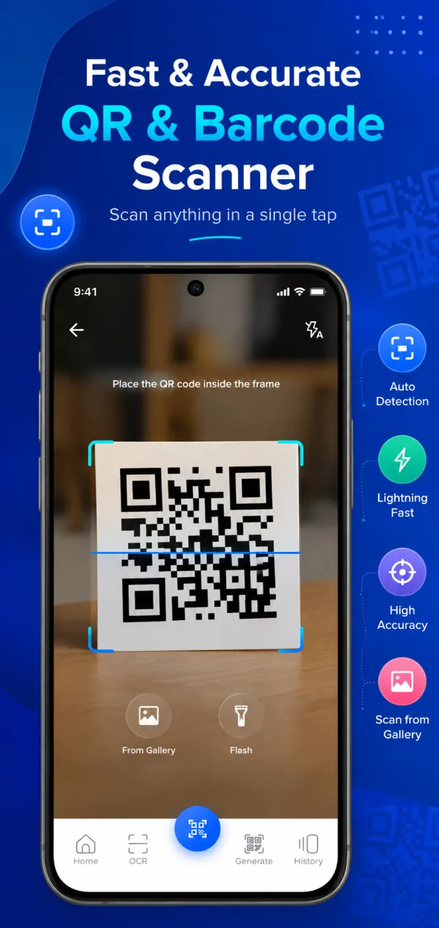 QRone scanning a code