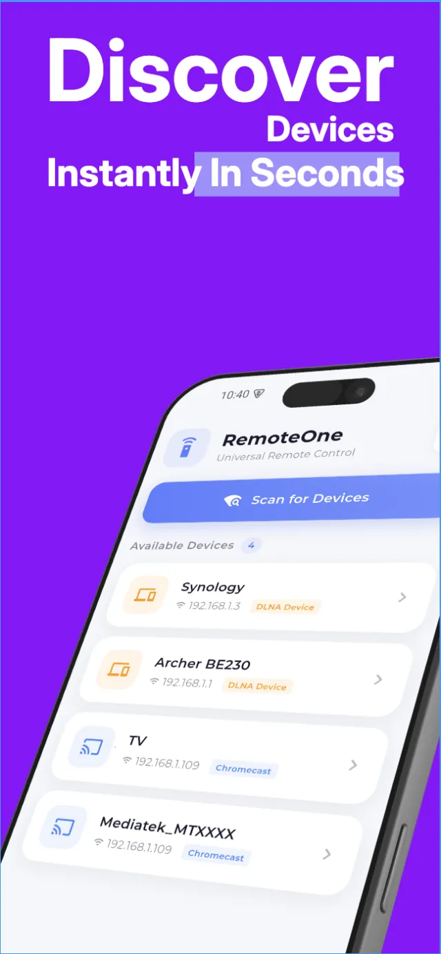 RemoteOne device discovery